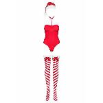 Боді Obsessive Kissmas teddy red L/XL (м'ята упаковка!!!) - мініатюра 4