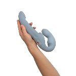 Безремінний страпон з вібрацією Fun Factory SHARE VIBE PRO cool grey (м'яте паковання!!!) - мініатюра 5