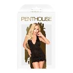 Мінісукня з відкритою спиною та стрінгами Penthouse - Earth-Shaker Black M/L - мініатюра 3