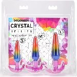 Набір анальних пробок Doc Johnson Crystal Jellies - Anal Trainer Set - Rainbow (м'яте паковання!!!) - мініатюра 9