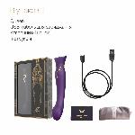 Смартвібратор Zalo — Queen Twilight Purple, пульсівна перлина, кристал Swarovski - мініатюра 6