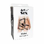 Шкіряні гартери Art of Sex - Melani Leather garters, Чорні L-2XL - мініатюра 4