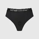 Трусики-бразиліана з фіксацією дилдо Strap-On-Me Harness Lingerie Idole – L – Black, високі - мініатюра 1