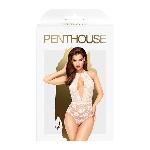 Боді з глибоким декольте та високими трусиками Penthouse - Toxic Powder White L/XL - мініатюра 3