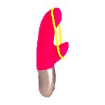 Мінівібратор-кролик зі стимулювальною стрічкою Fun Factory AMORINO pink/neon yellow (м'яте паковання!!!) - мініатюра 4