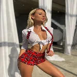 Рольовий костюм школярки D&A, M, шорти, сорочка, краватка - мініатюра 1