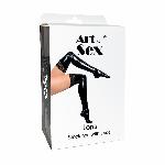 Сексуальні вінілові панчохи Art of Sex - Lora з мереживом, розмір M, колір чорний - мініатюра 3
