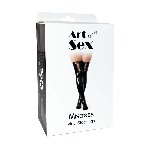 Лаковані панчохи зі шнурівкою Art of Sex - Mistress, чорні, розмір S - мініатюра 3