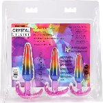 Набір анальних пробок Doc Johnson Crystal Jellies - Anal Trainer Set - Rainbow (м'яте паковання!!!) - мініатюра 8