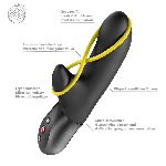 Мінівібратор-кролик зі стимулювальною стрічкою Fun Factory AMORINO Black (м'яте паковання!!!) - мініатюра 6