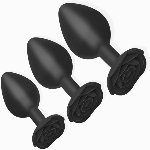 Набір силіконових анальних пробок BMS Roses Til’ Dawn Silicone Anal Plug Kit (пошкоджене паковання!!!) - мініатюра 5