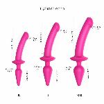 Анальна пробка з дилдо Strap-On-Me SWITCH PLUG-IN SEMI-REALISTIC DILDO FUCHSIA - L (м'ята упаковка) - мініатюра 5