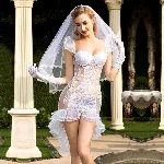 Еротичний костюм нареченої "Благочестива Марта" L/XL White - мініатюра 1