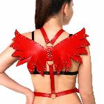 Жіноча портупея Art of Sex - Wings червона L-2XL, екошкіра - мініатюра 3