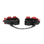 Наручники Liebe Seele Flower Rhythm - Black and Red Leather Flowers Hand Cuffs (м'яте паковання!!!) - мініатюра 4