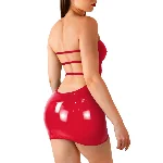 Сексуальна вінілова сукня Art of Sex - Jaklin, розмір L-2XL, колір червоний - мініатюра 1