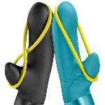 Мінівібратор-кролик зі стимулювальною стрічкою Fun Factory AMORINO Black (м'яте паковання!!!) - мініатюра 8
