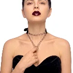 Чокер-удавка Art of Sex – Kaa, екошкіра, колір чорний - мініатюра 1