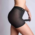 Шорти з фіксацією дилдо Strap-On-Me Harness Lingerie Halo – M – Black, велосипедки - мініатюра 5