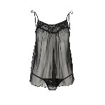 Сорочка прозора бебі дол Passion MELANIA CHEMISE S/M black (м'яте паковання!!!) - мініатюра 4