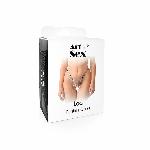 Трусики зі стразовим ланцюгом Art of Sex - Lea, розмір L-2XL, Срібло/Білий - мініатюра 3