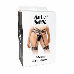 Сексуальні шкіряні гартери з поясом Art of Sex - Vivien, розмір L-2X, колір чорний - мініатюра 5