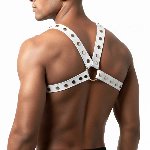 Чоловіча портупея Art of Sex - Spartacus, екошкіра, колір білий, розмір L-2XL - мініатюра 2
