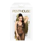 Сукня в підлогу з люрексовою ниткою і стрінгами Penthouse - Love on Fire Black L/XL - мініатюра 3