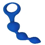 Анальні кульки Alive Triball Blue, силікон, макс. діаметр 2 см - мініатюра 1