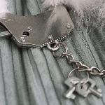 Наручники металеві Adrien Lastic Handcuffs Black з чорним пухнастим оздобленням - мініатюра 4
