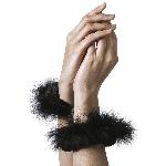 Наручники металеві Adrien Lastic Handcuffs Black з чорним пухнастим оздобленням - мініатюра 3
