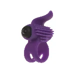 Ерекційне віброкільце Adrien Lastic Bullet Lastic Ring з язичком і щіточкою для стимуляції клітора - мініатюра 1