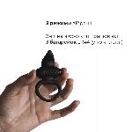 Ерекційне віброкільце Adrien Lastic Lingus Black з язичком і щіточкою для стимуляції клітора - мініатюра 3