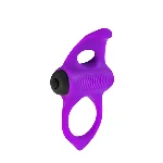 Ерекційне віброкільце Adrien Lastic Lingus MAX Violet з язичком для стимуляції клітора - мініатюра 1