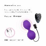 Вагінальні кульки з вібрацією Adrien Lastic Kegel Vibe Purple, діаметр 3,7 см - мініатюра 3
