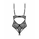Тедді з доступом Obsessive Blomentis crotchless teddy, XS/S, прозоре, відкрита спина, низ-стрінги - мініатюра 5