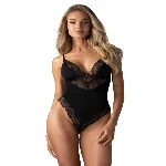 Тедді Obsessive Lobellis teddy, XL/2XL, чорне, ліф з м’якою чашкою, відкрита спина, низ-стрінги - мініатюра 1
