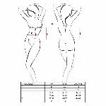 Корсет з пажами Passion JANET CORSET L/XL, white, трусики, напівпрозорий - мініатюра 2