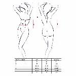 Корсет з пажами Passion JOLENE CORSET XXL/XXXL, black, трусики, напіввідкриті груди, напівпрозорий - мініатюра 2
