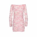 Прозора сорочка з довгим рукавом Passion YOLANDA CHEMISE XXL/XXXL, pink, трусики - мініатюра 3