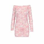 Прозора сорочка з довгим рукавом Passion YOLANDA CHEMISE XXL/XXXL, pink, трусики - мініатюра 4