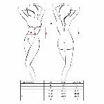 Корсет з пажами Passion HELLEN CORSET S/M, black, трусики, напівпрозорий - мініатюра 3