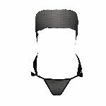 Комплект білизни Passion AMORE SET black, стрінги і ліф у вигляді подарункової стрічки з бантом - мініатюра 3