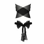 Комплект білизни Passion AMORE SET black, стрінги і ліф у вигляді подарункової стрічки з бантом - мініатюра 4