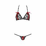 Комплект білизни Passion MELISSA BIKINI XXL/XXXL, black, ліф зі шнурівкою і трусики-стрінги - мініатюра 5