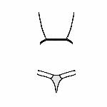 Комплект білизни Passion ORIHIME SET XXL/XXXL, white, стрепи, ліф і трусики - мініатюра 4