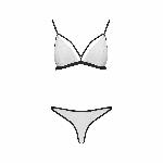Комплект білизни Passion ORIHIME SET XXL/XXXL, white, стрепи, ліф і трусики - мініатюра 3