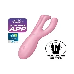 Кліторальний смарт-вібратор Satisfyer Threesome 4 Pink з трьома пальчиками - мініатюра 1
