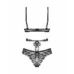 Комплект Obsessive Blomentis 2-pcs set, M/L, мереживний, ліф із зав’язками на спині, трусики-сліпи - мініатюра 5