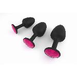 Анальна пробка Dorcel Geisha Plug Ruby M з кулькою всередині, створює вібрації, макс. діаметр 3,2см - мініатюра 1